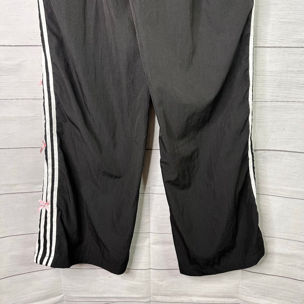 Cali 1850 Womens sz Large Erica Bow Stripe Wide Leg Track Pants Streetwear Black - Picture 9 of 12